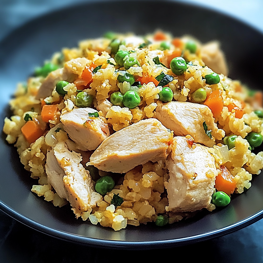 Recipe preparation for Cauliflower Fried Rice with Chicken