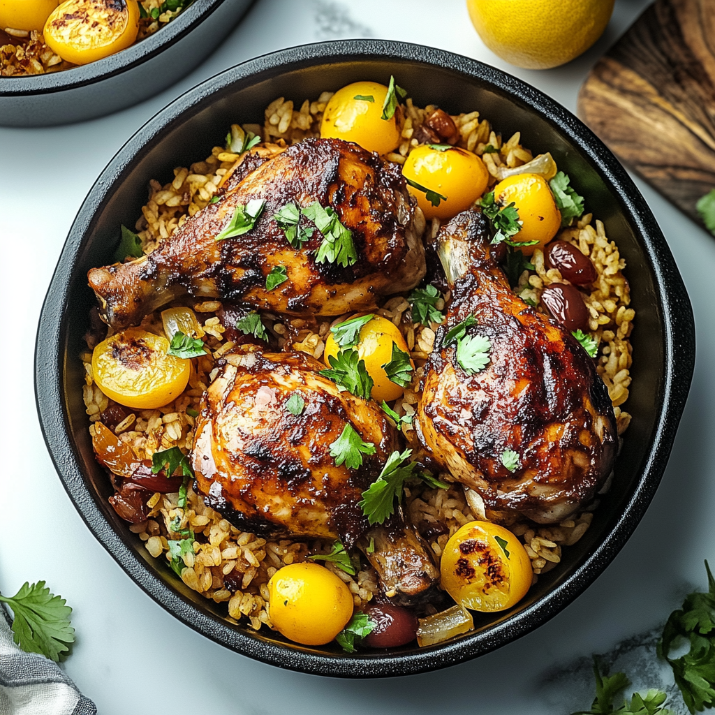 Recipe preparation for Caribbean Jerk Chicken and Rice
