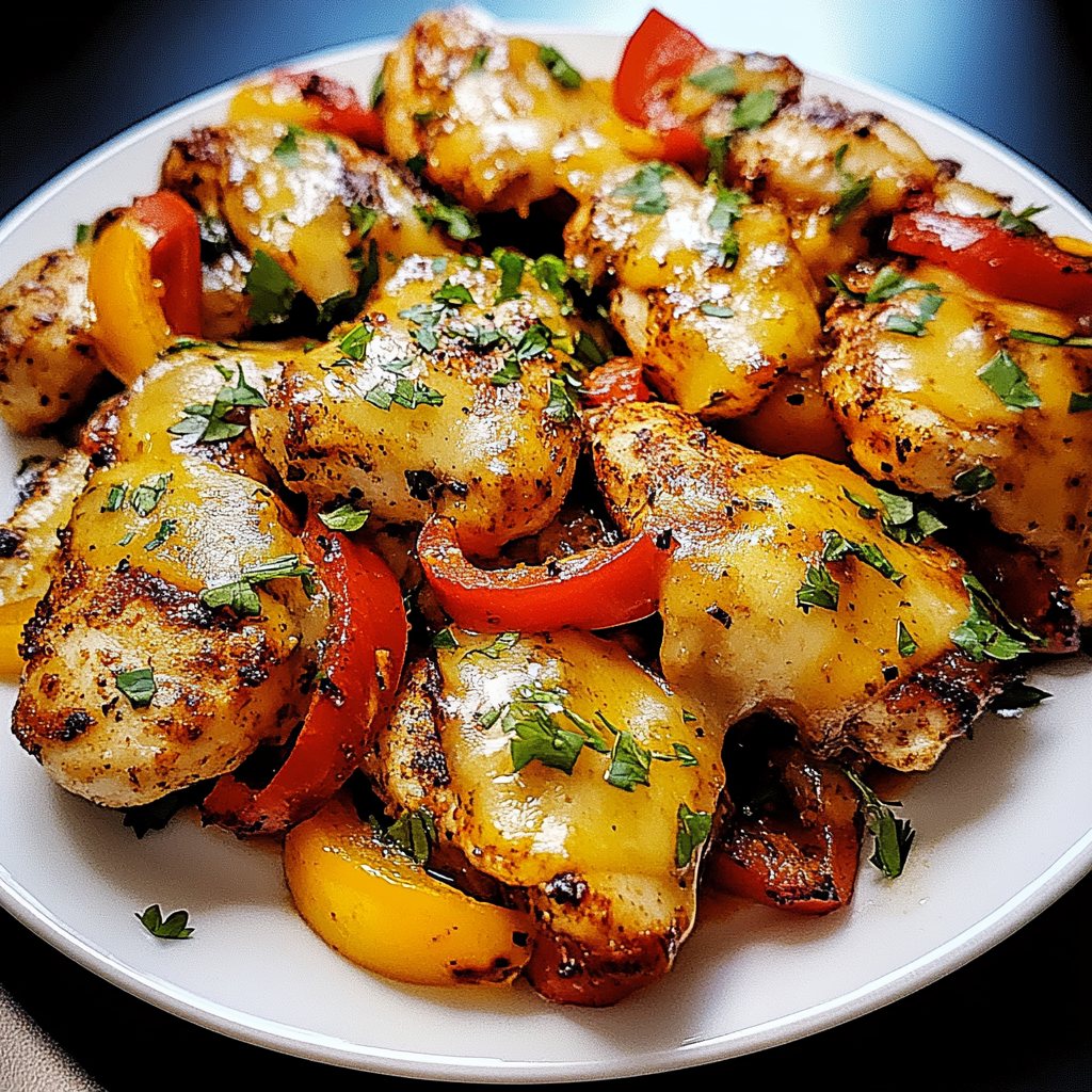 Recipe preparation for Cajun Chicken with Bell Peppers