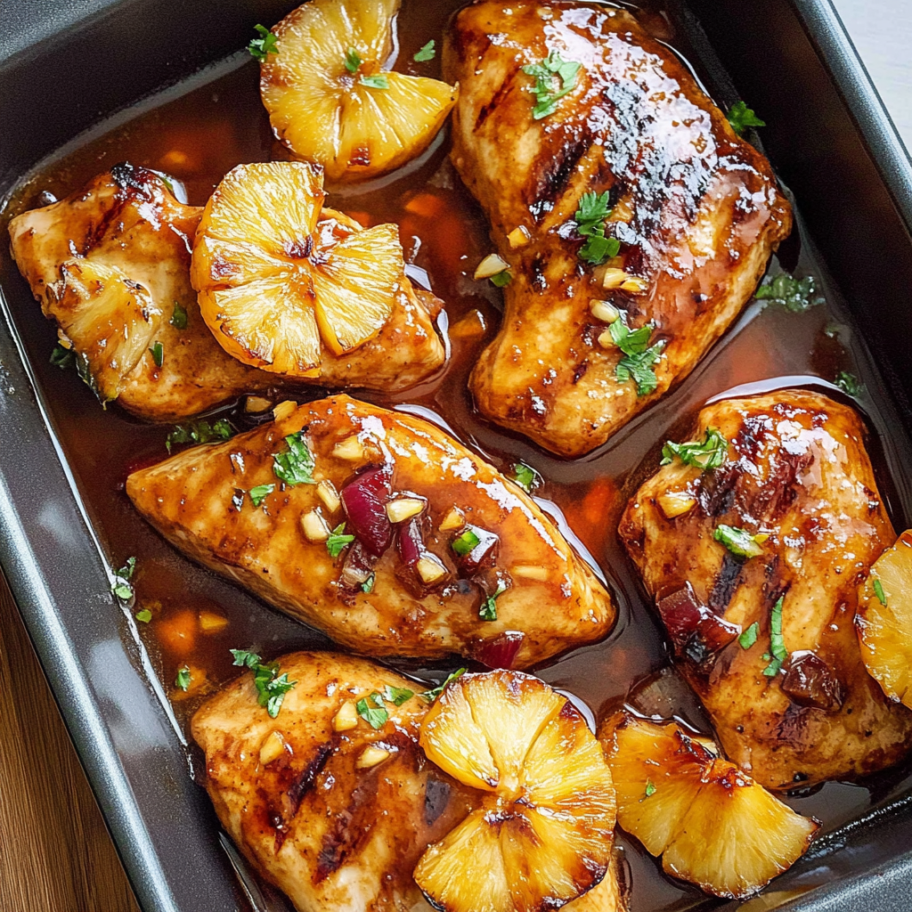 Recipe preparation for Sheet Pan BBQ Pineapple Chicken