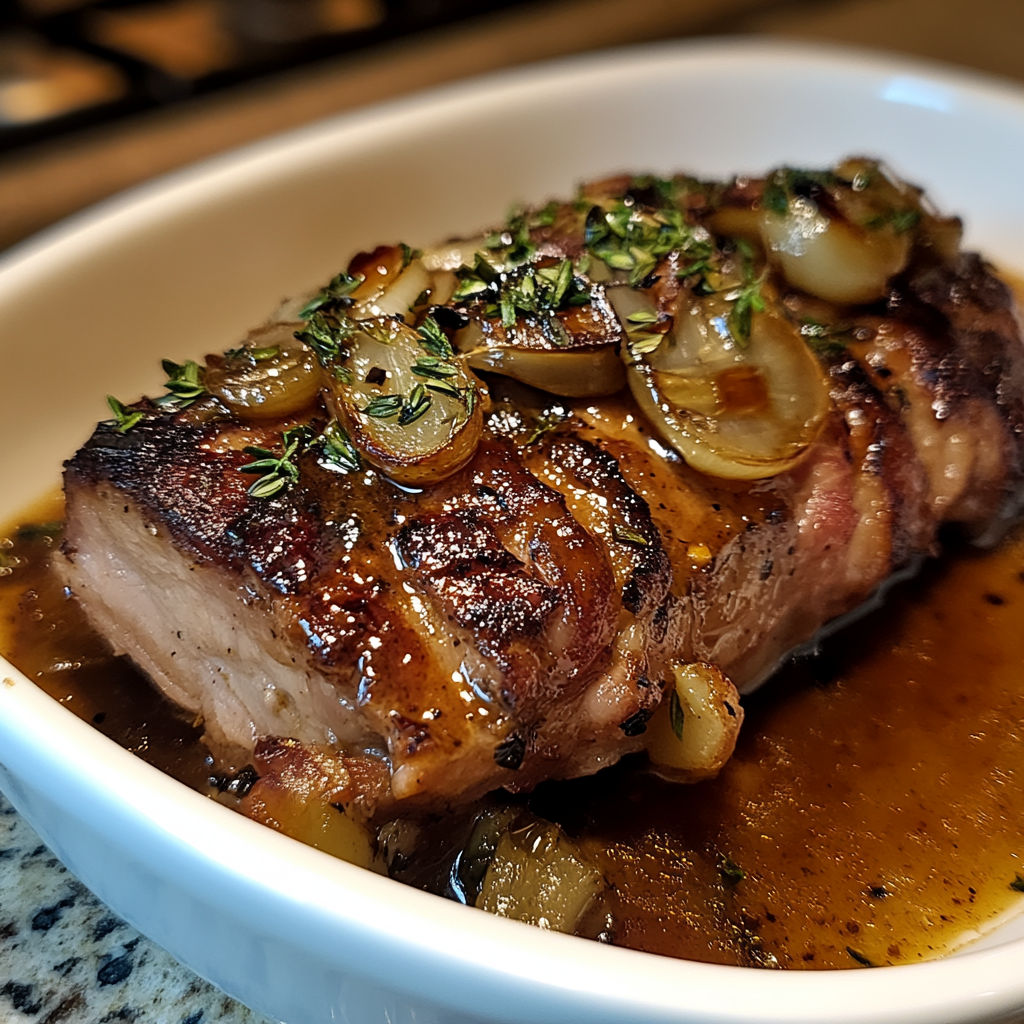 Recipe preparation for Garlic Onion Braised Pork