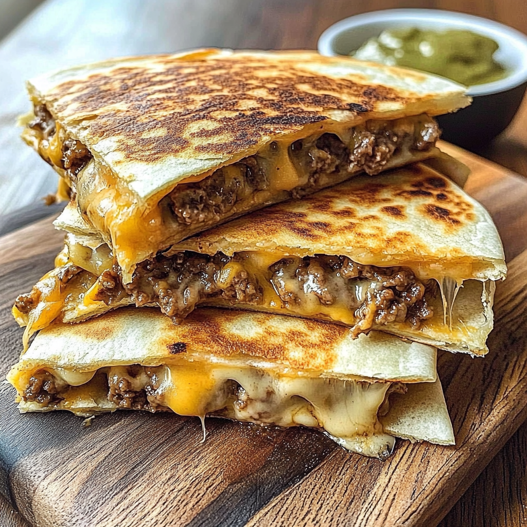 Recipe preparation for Cheeseburger Quesadillas Burger Sauce