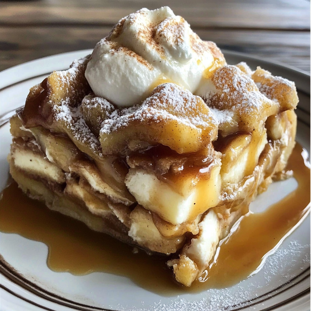 Recipe preparation for Apple Cinnamon Roll Lasagna