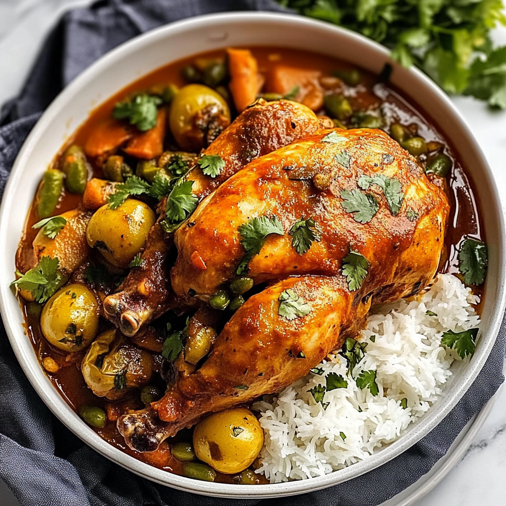 Recipe preparation for Spicy Thai Red Curry Pot Roast Chicken