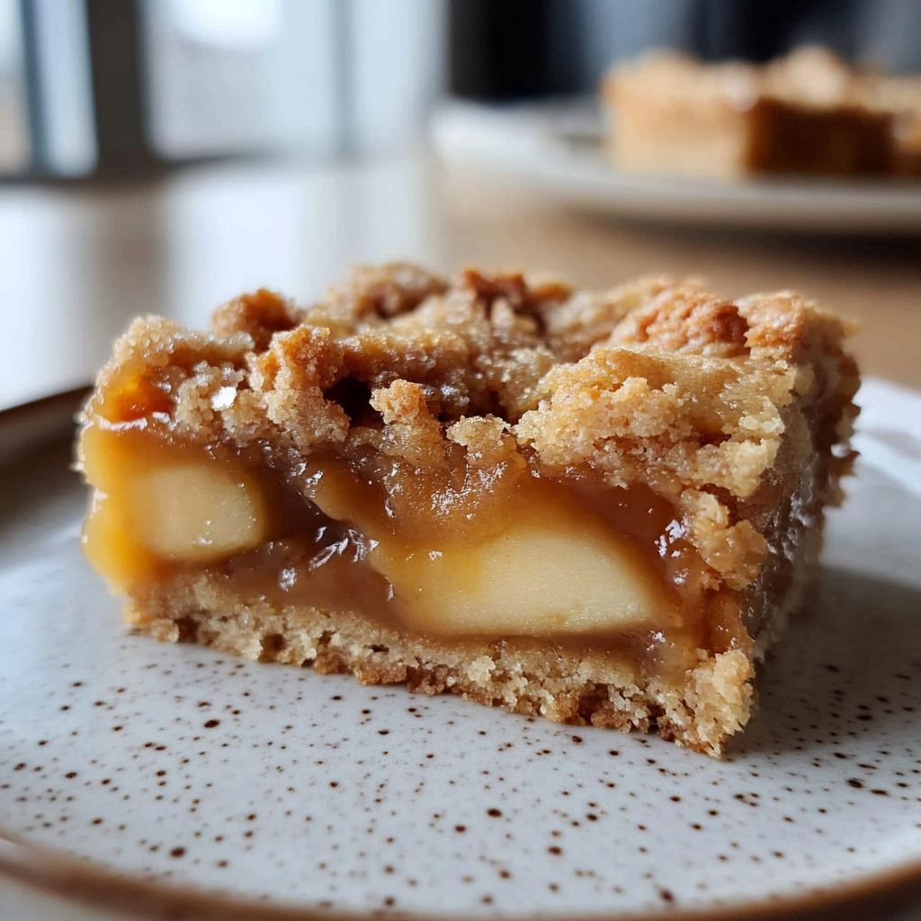 Recipe preparation for Salted Caramel Apple Crumble Bars