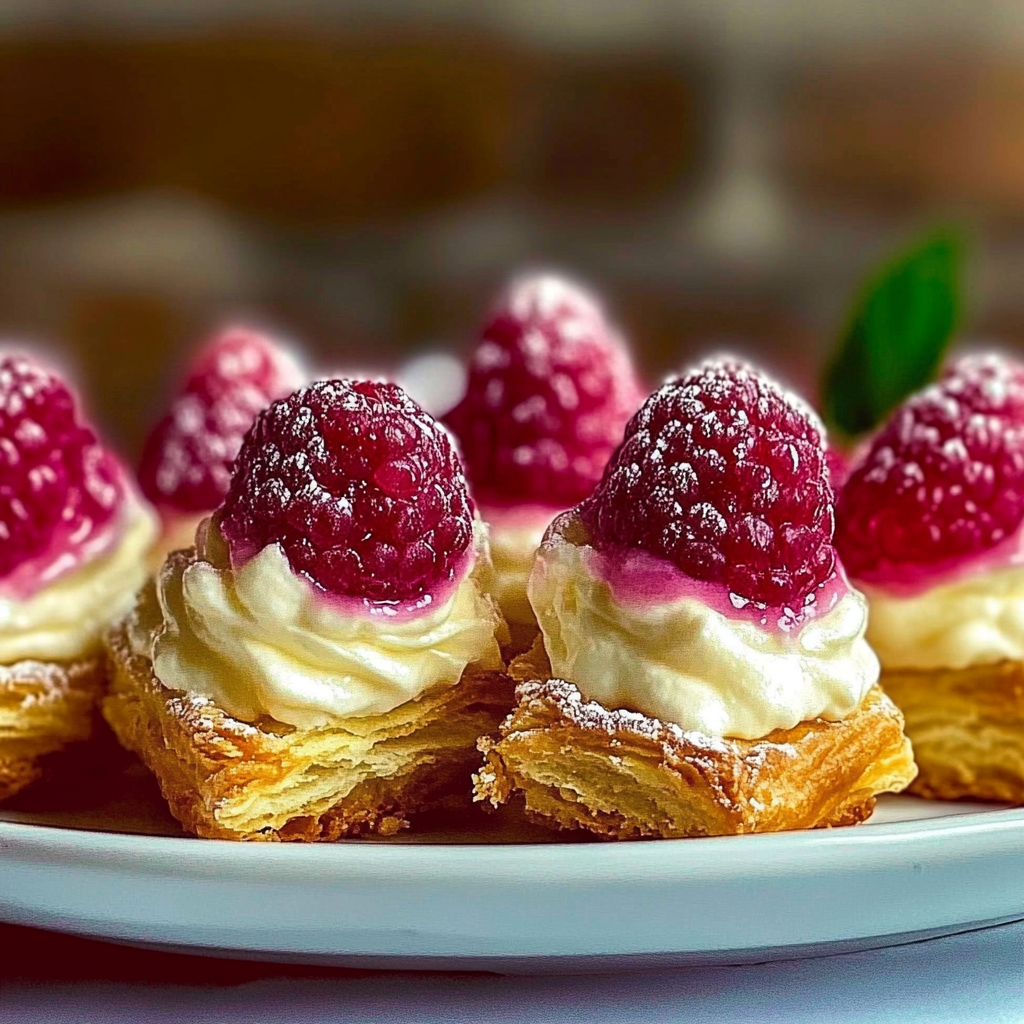 Recipe preparation for Raspberry Cream Cheese Pastry Bites