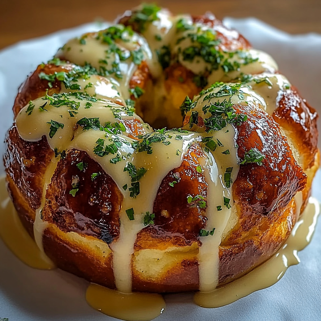 Recipe preparation for Chicken Alfredo Monkey Bread