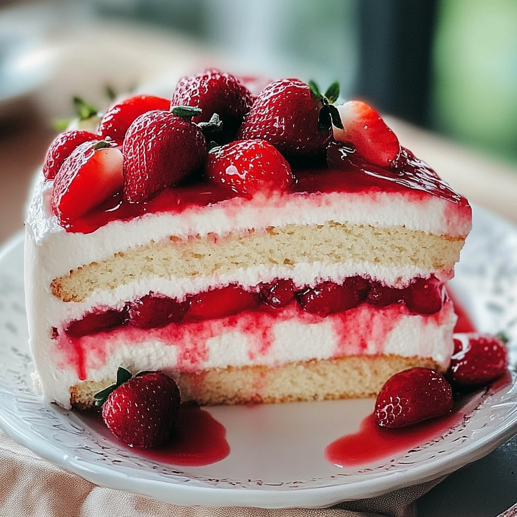 Recipe preparation for Strawberries and Cream Cake Layers