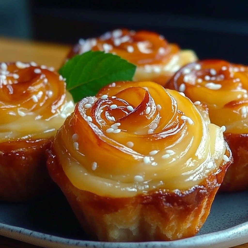 Recipe preparation for Flaky Peach Filled Cruffins