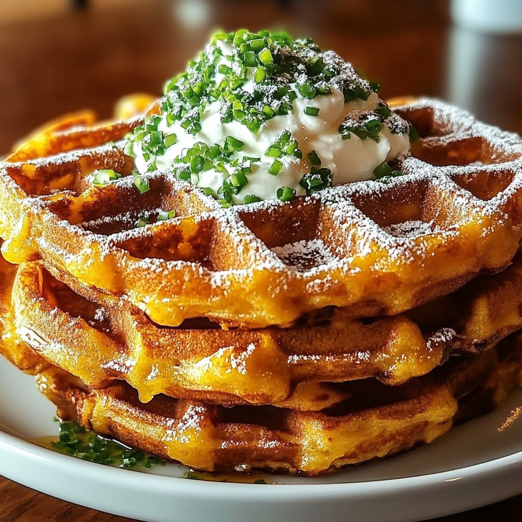 Recipe preparation for Savory Cornbread Waffles