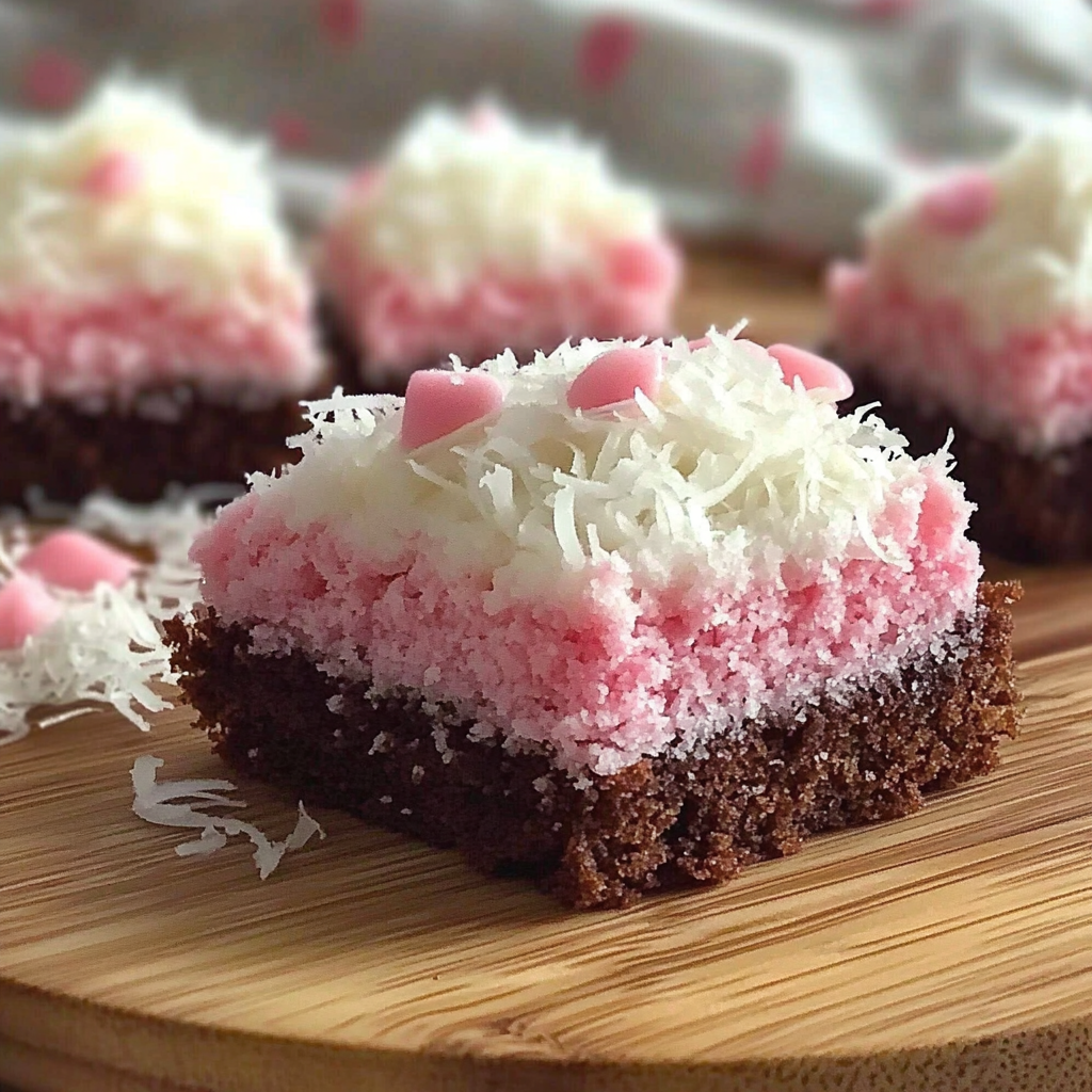 Recipe preparation for Pink Coconut Snowball Bars