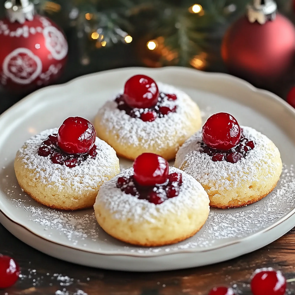 Recipe preparation for Christmas Maraschino Cherry Shortbread Cookies