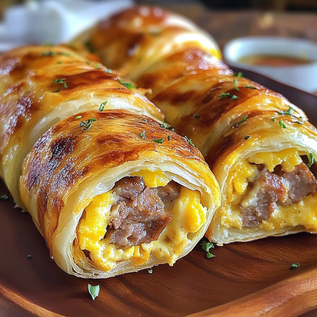 Recipe preparation for Sausage Egg Cheese Breakfast Rollups