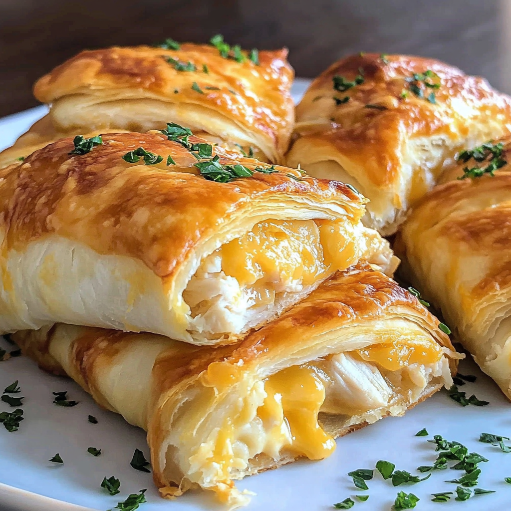Recipe preparation for Cheesy Chicken Crescent Rolls