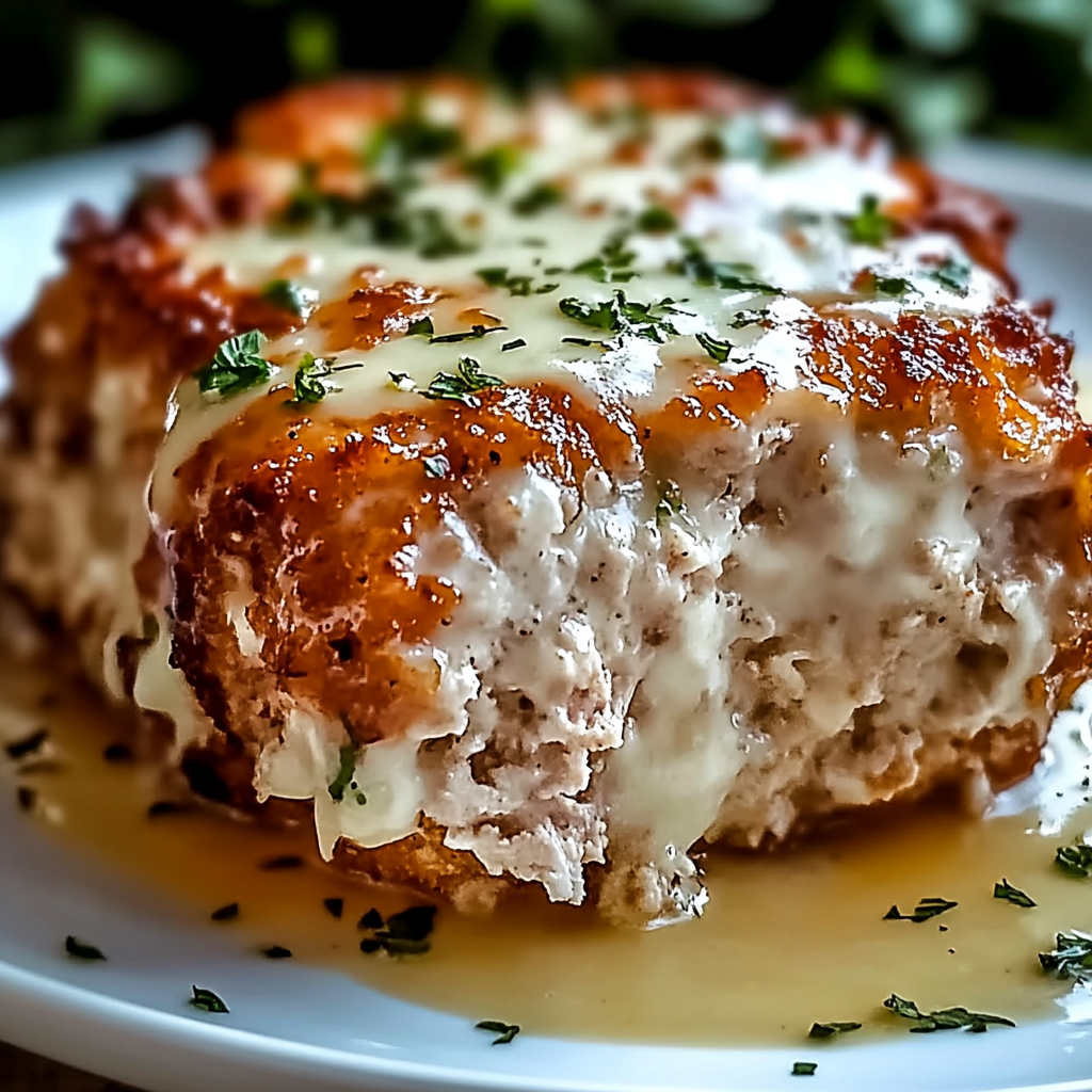 Recipe preparation for Garlic Parmesan Chicken Meatloaf