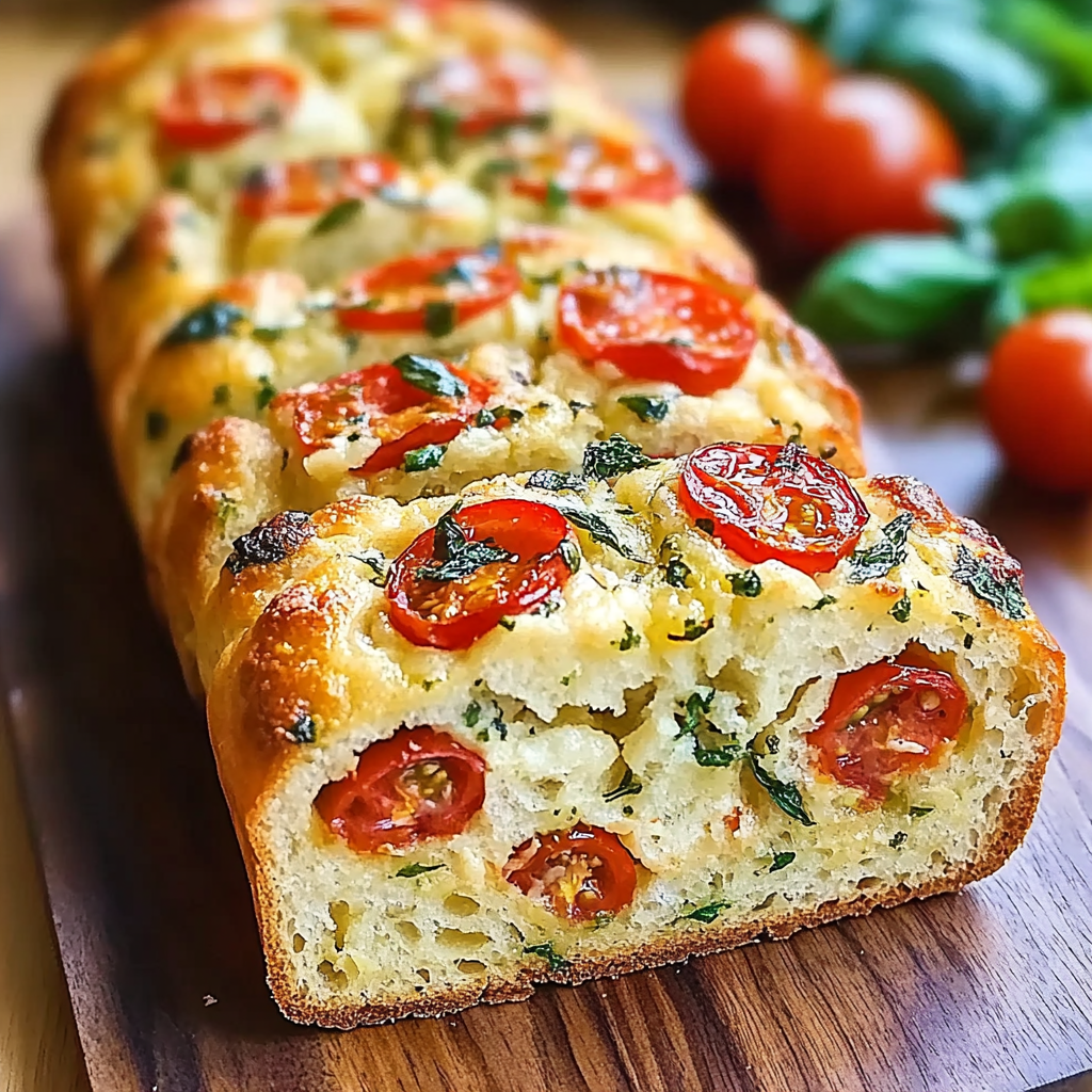 Recipe preparation for Savory Caprese Bread