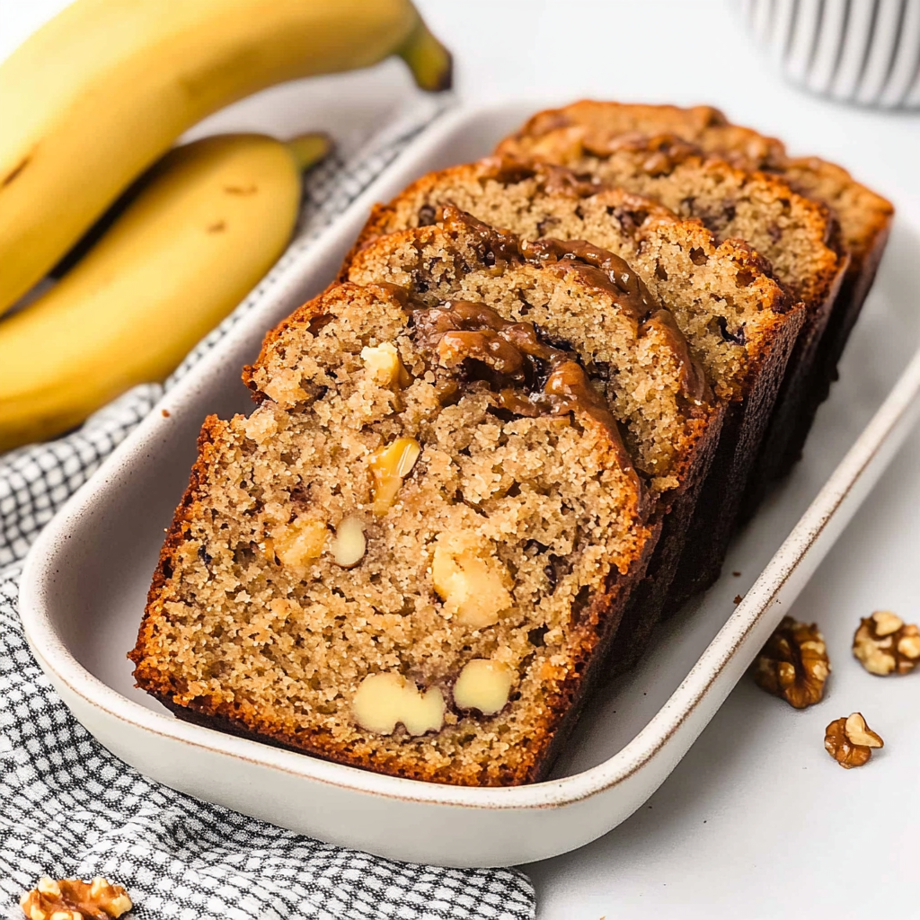Recipe preparation for Banana Bread with Walnuts