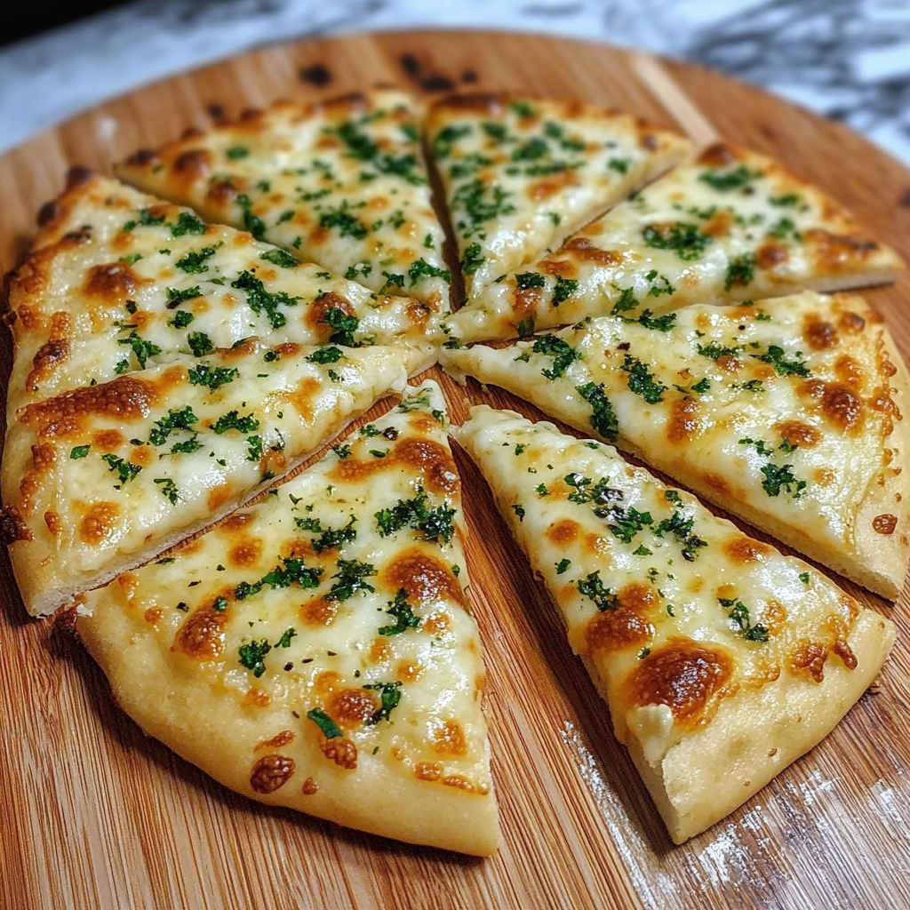 Recipe preparation for High Protein Cheesy Garlic Pizza