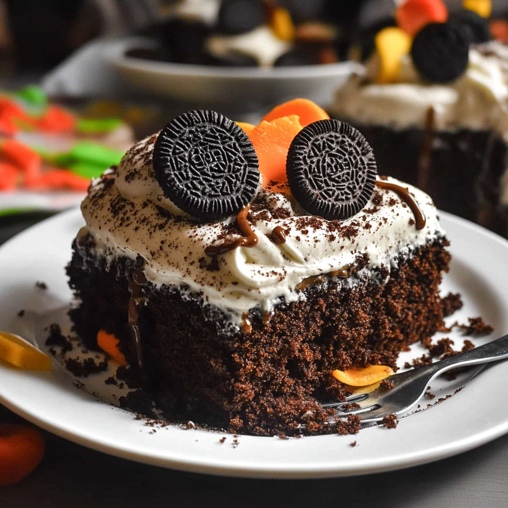 Recipe preparation for Oreo Dirt Cake