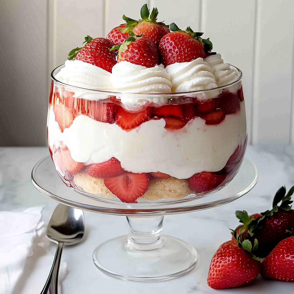 Recipe preparation for Strawberry Shortcake Trifles