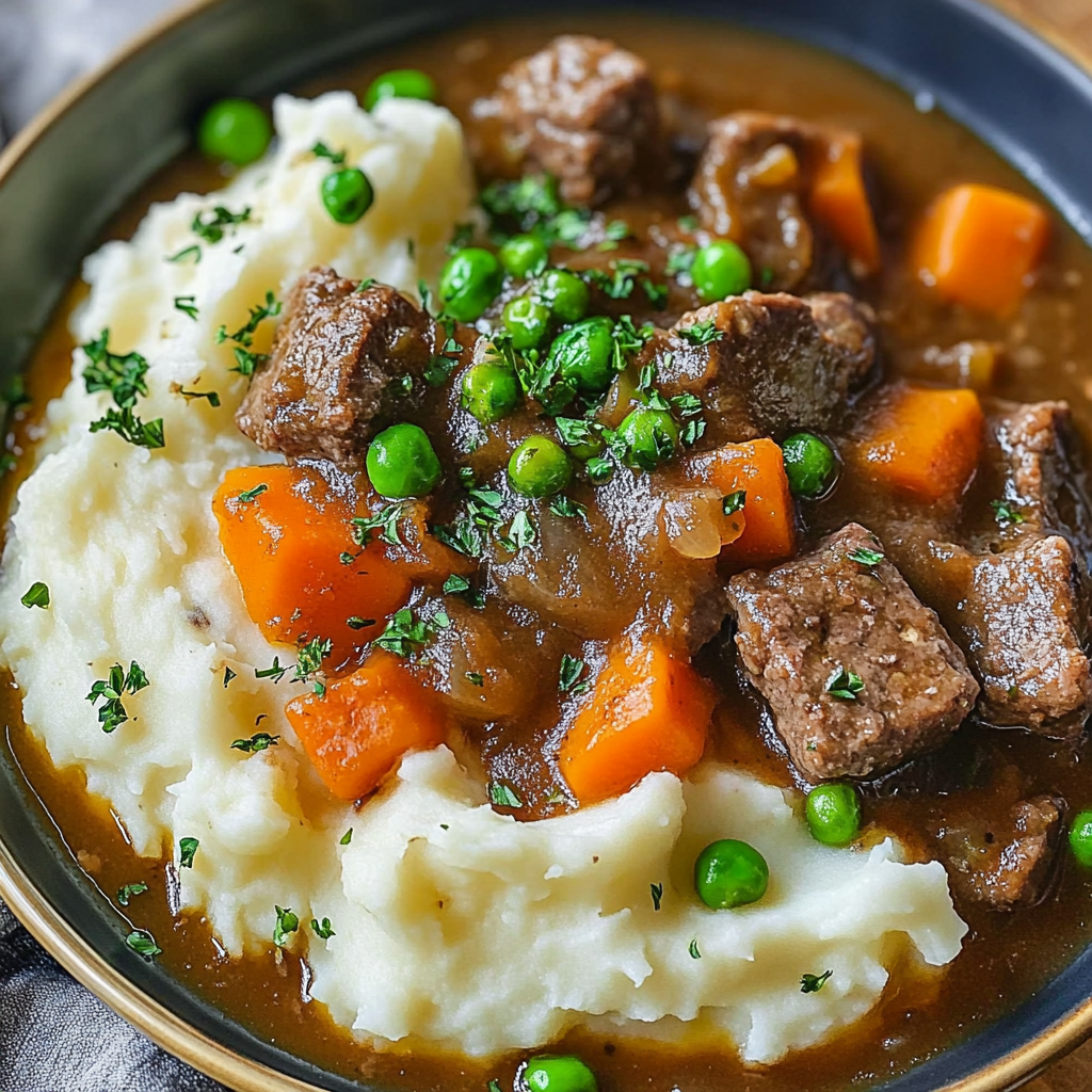 Recipe preparation for Irish Stew Mashed Potatoes