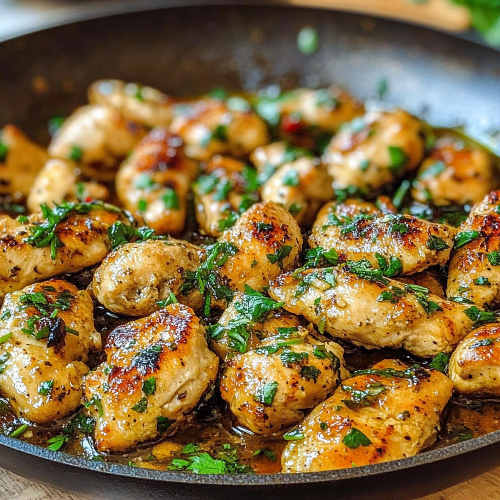 Recipe preparation for Garlic Chicken Skillet