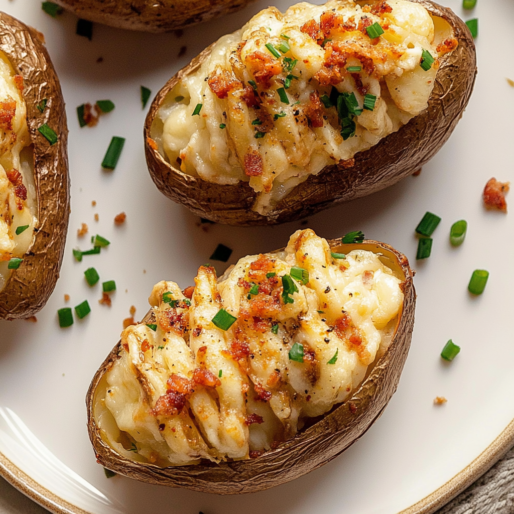 Recipe preparation for Loaded Twice Baked Potatoes