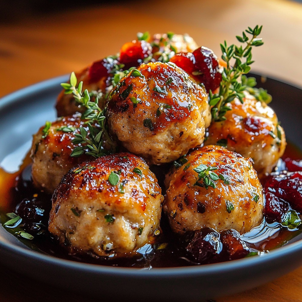 Recipe preparation for Cranberry Orange Chicken Meatballs