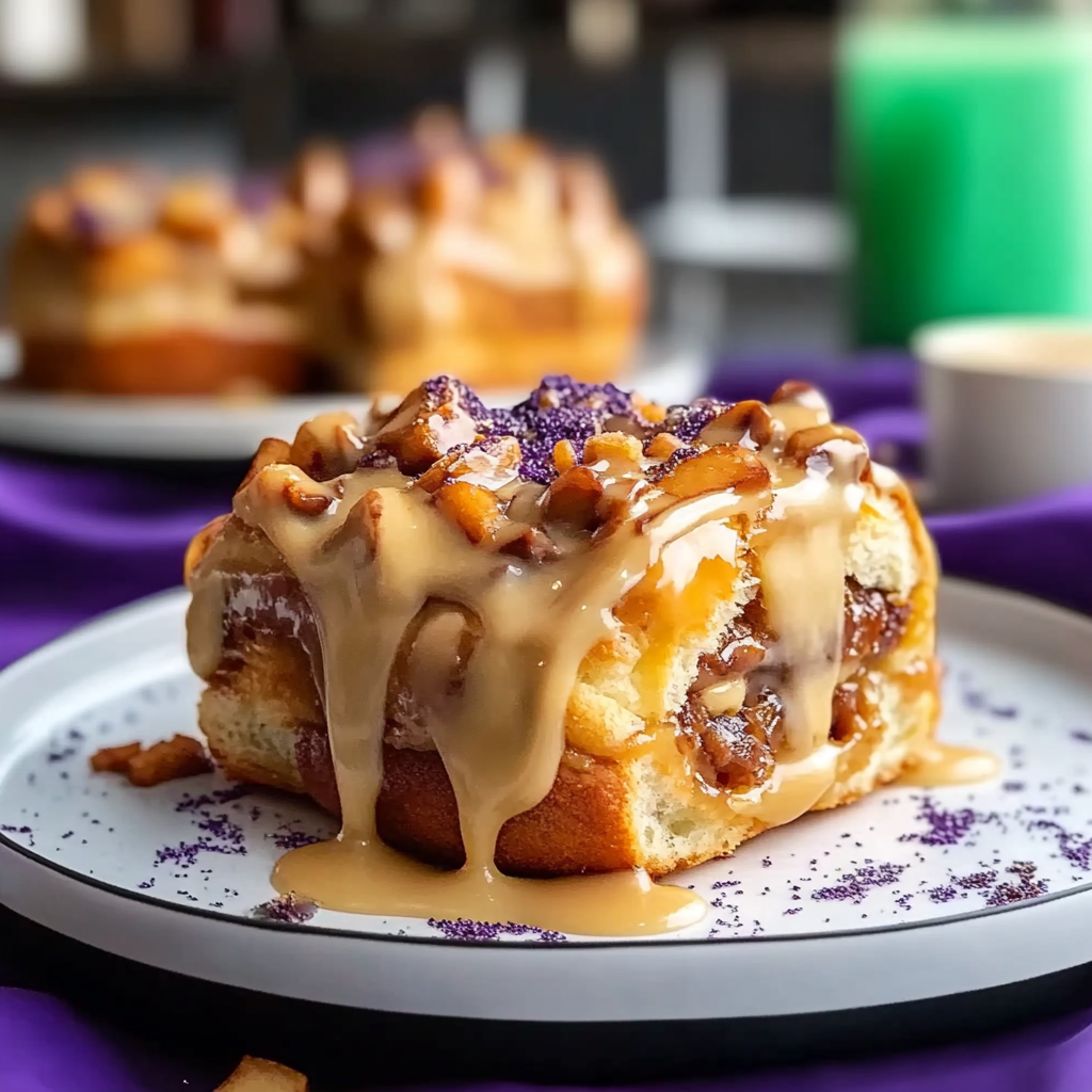 Recipe preparation for Halloween Cinnamon Rolls Recipe