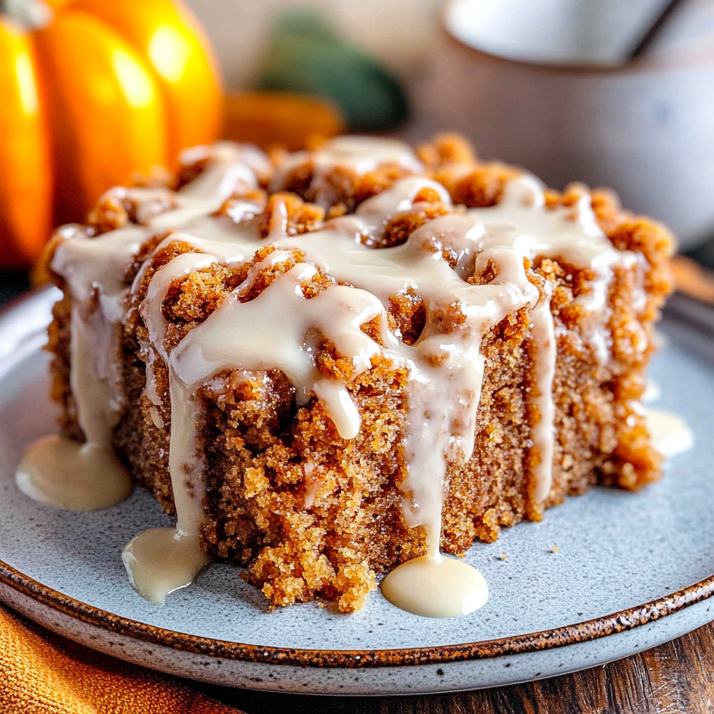 Recipe preparation for Pumpkin Coffee Cake Streusel Icing