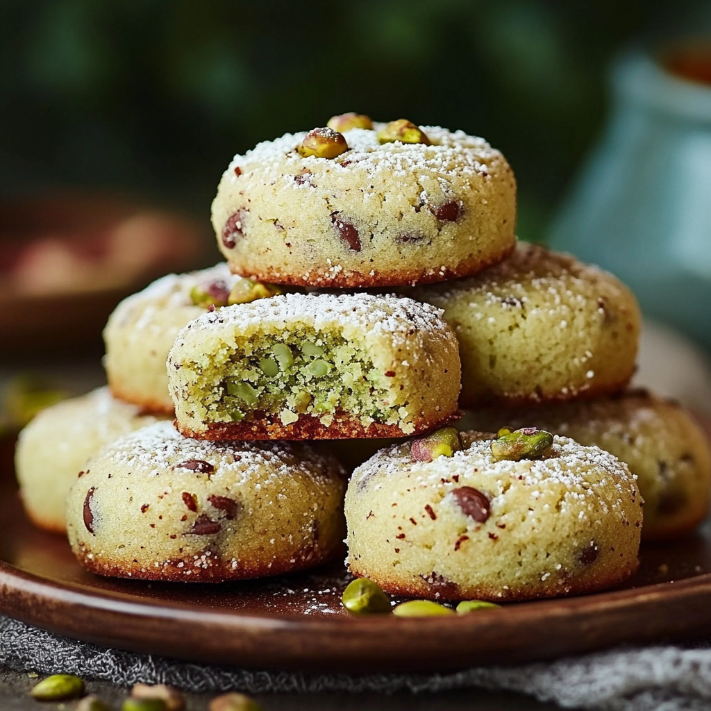 Recipe preparation for Pistachio Wedding Cookies