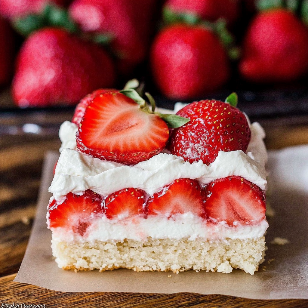 Recipe preparation for Strawberry Shortcake Bars