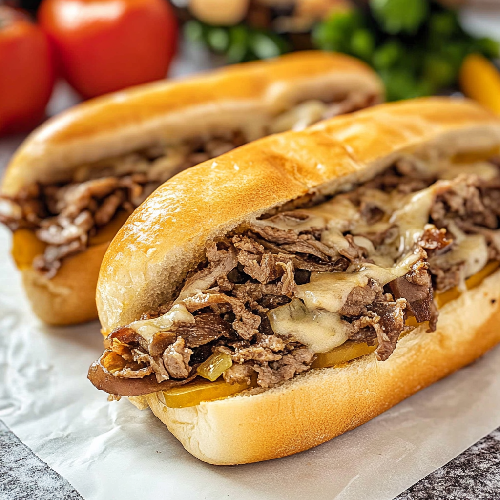 Recipe preparation for Philly Cheesesteak Sandwiches
