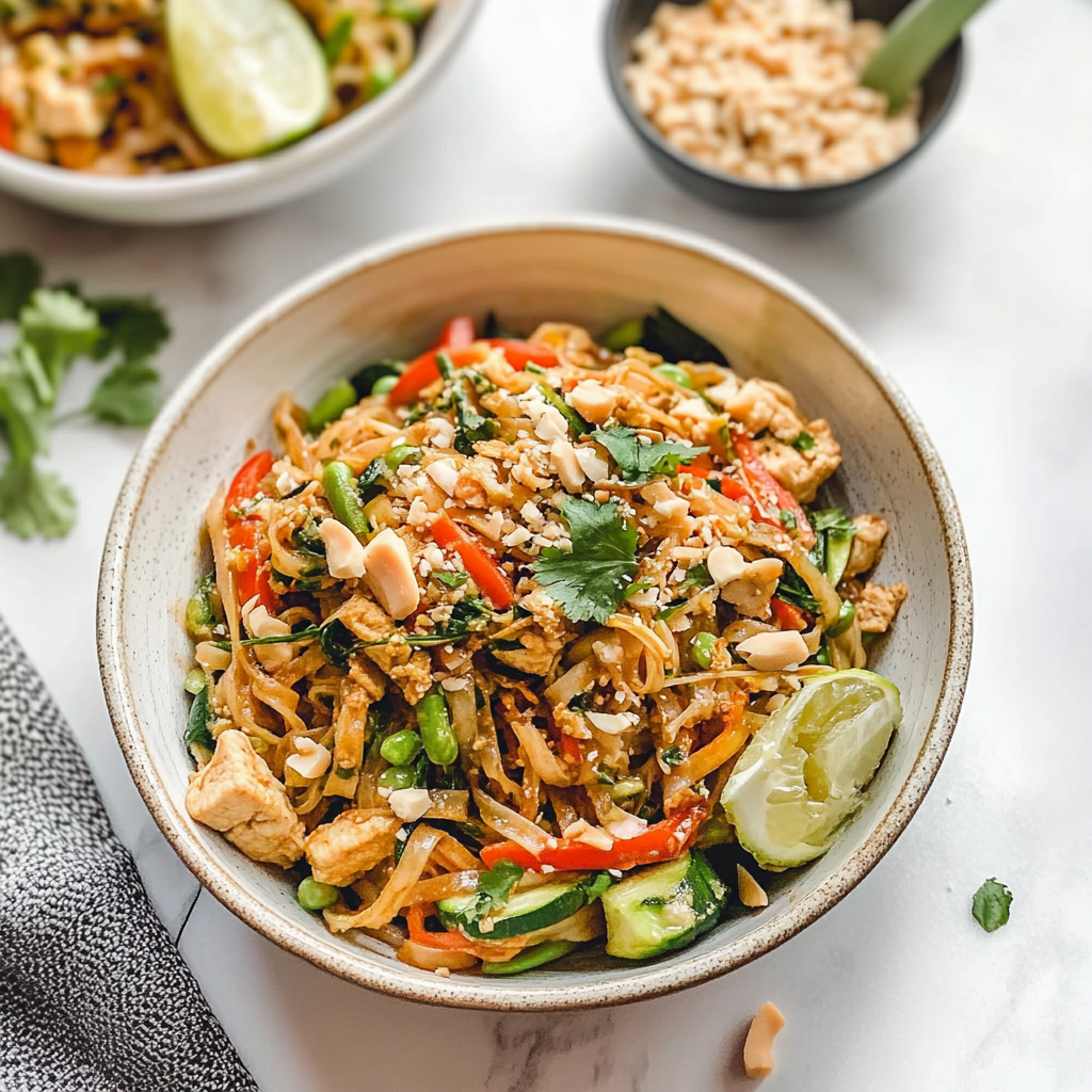 Recipe preparation for Zucchini Noodle Pad Thai