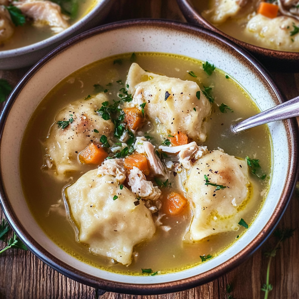 Recipe preparation for Leftover Turkey & Dumpling Soup