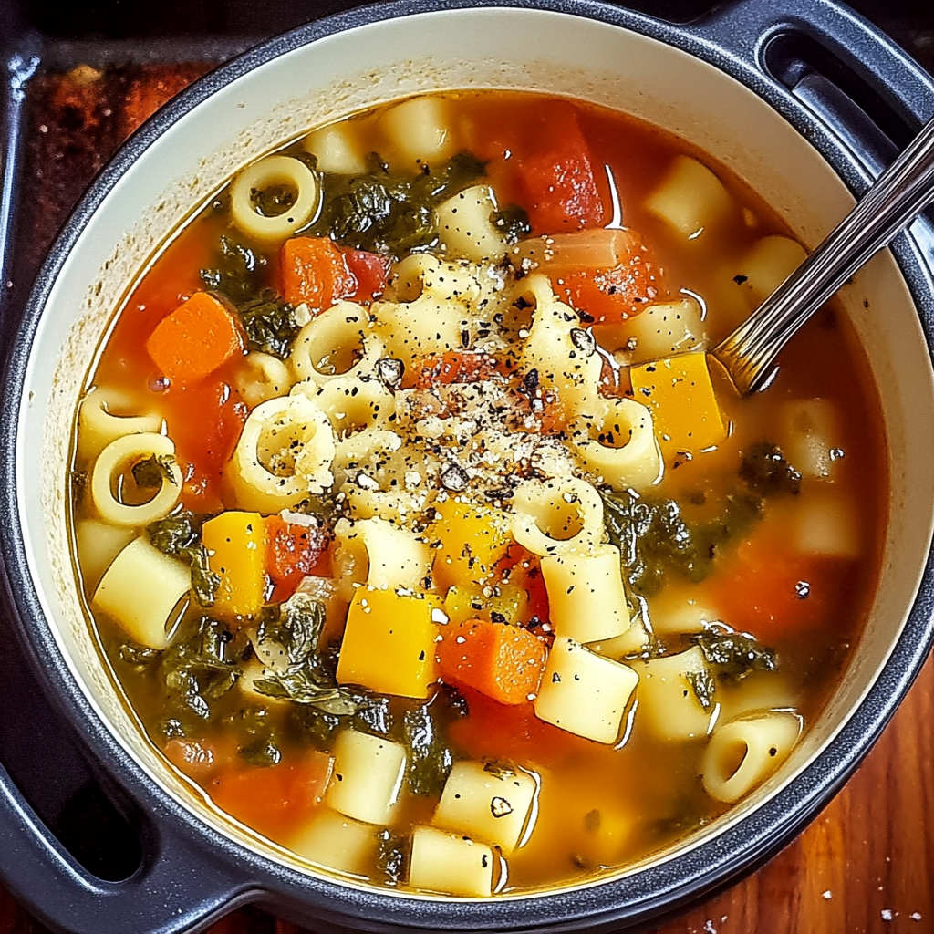 Recipe preparation for Easy Healthy Minestrone Soup