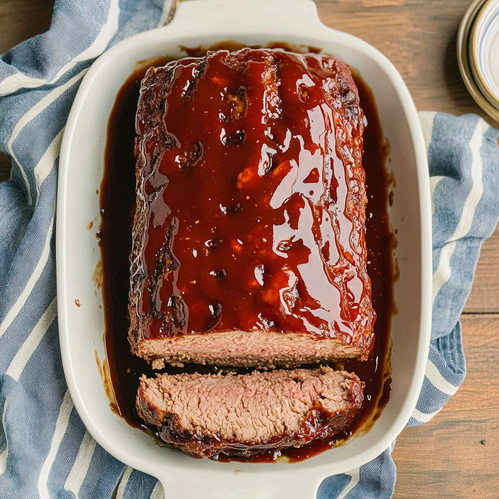 Recipe preparation for Best Ever Balsamic Glazed Meatloaf Recipe
