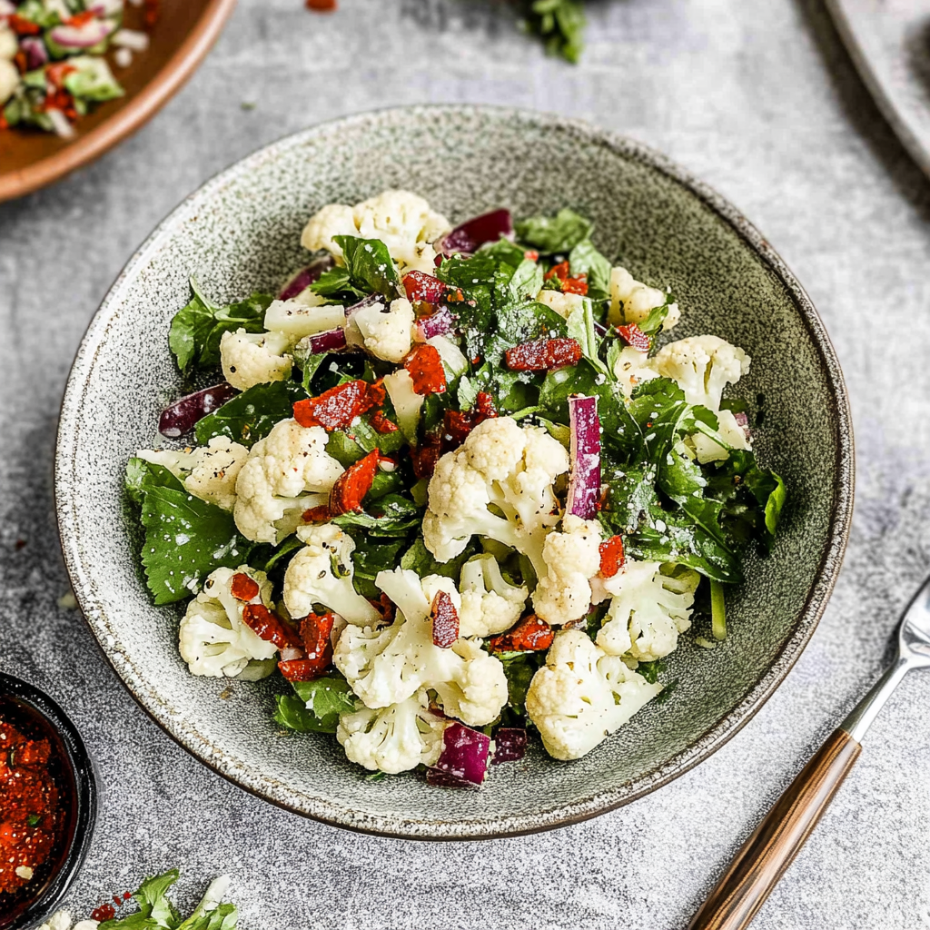 Recipe preparation for Cauliflower Salad