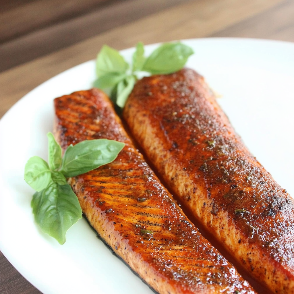 Recipe preparation for Baked Salmon with Brown Sugar Glaze