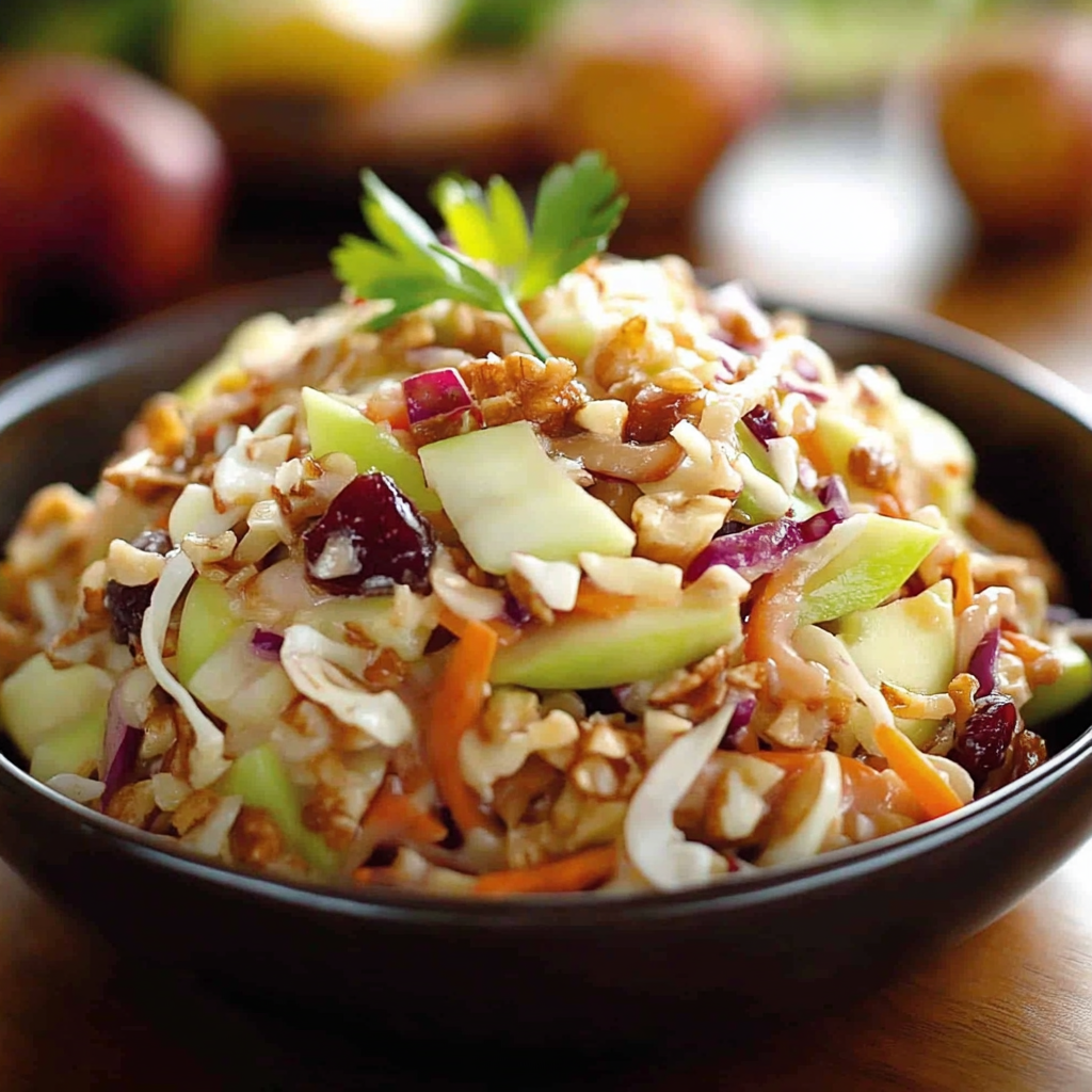 Recipe preparation for Apple Cranberry Coleslaw