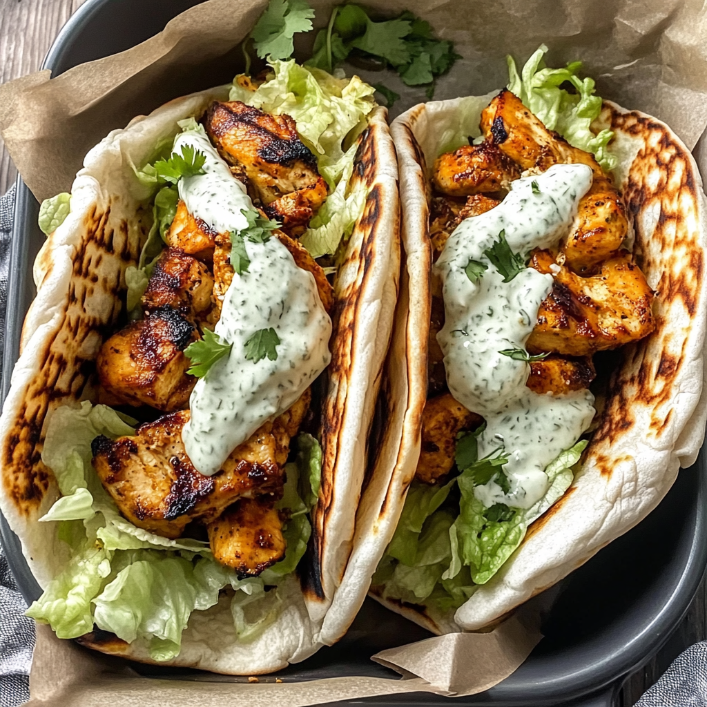 Recipe preparation for Sheet Pan Chicken Pitas with Herby Ranch