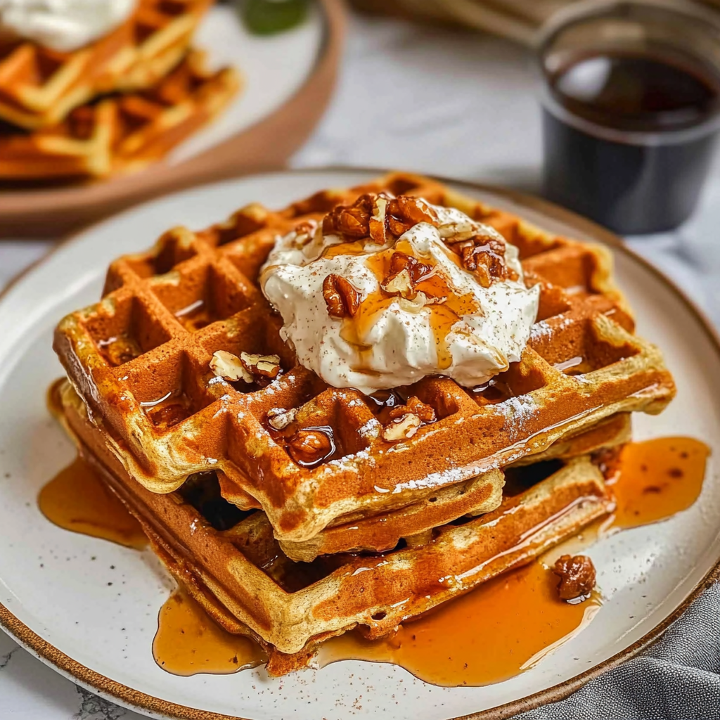 Recipe preparation for Pumpkin Spice Waffles