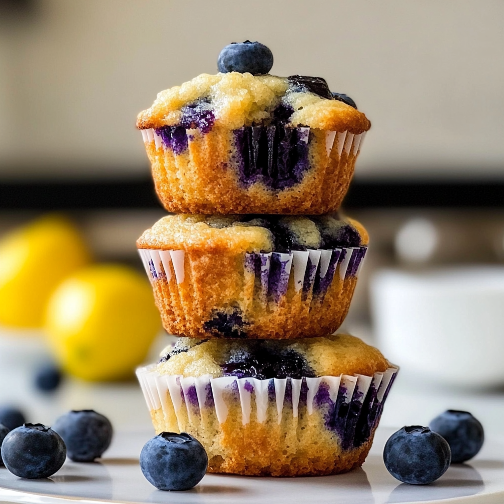 Recipe preparation for Lemon Blueberry Muffins