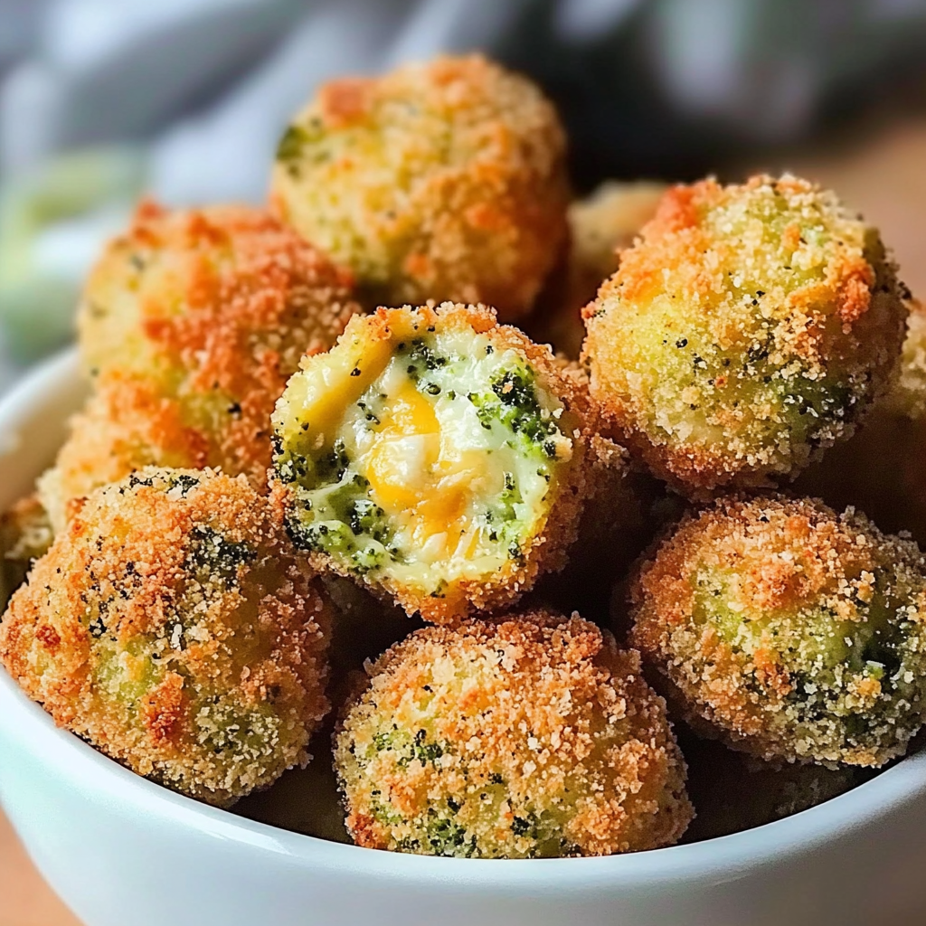 Recipe preparation for Crispy Broccoli Cheese Bites