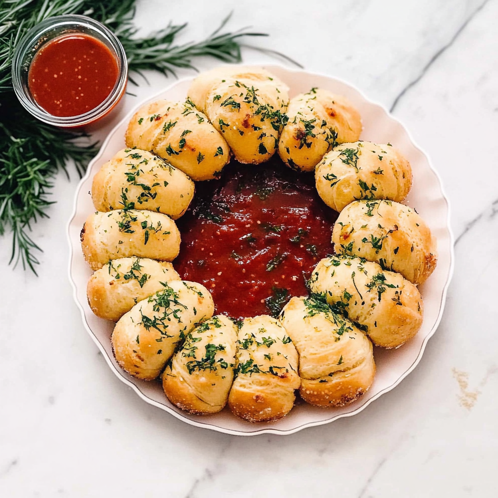 Recipe preparation for Pull-Apart Bread Wreath