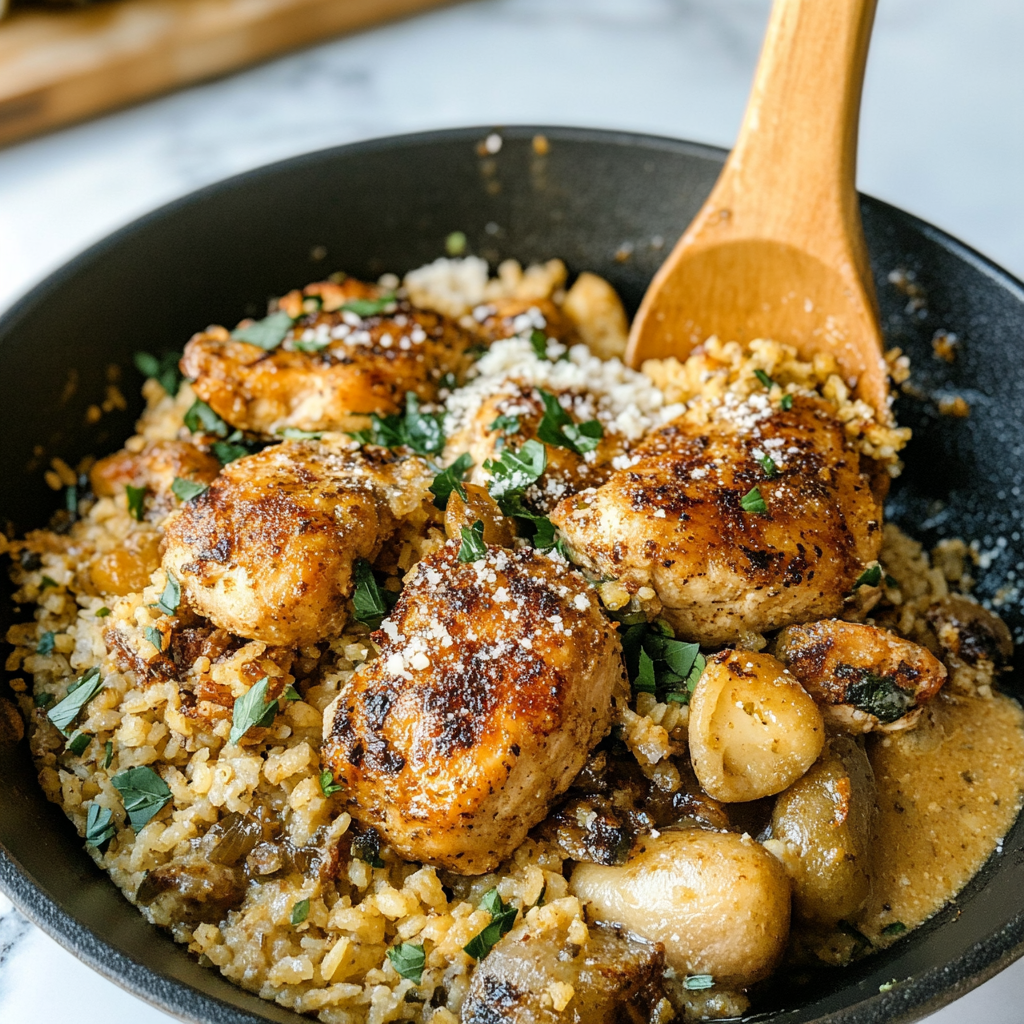 Recipe preparation for Creamy Chicken and Rice