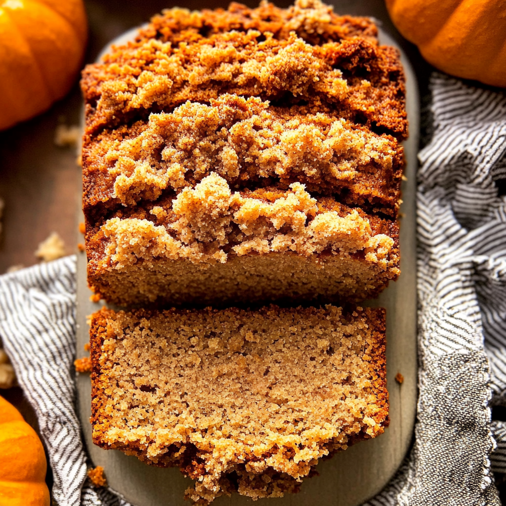 Recipe preparation for Pumpkin Bread with Streusel Topping