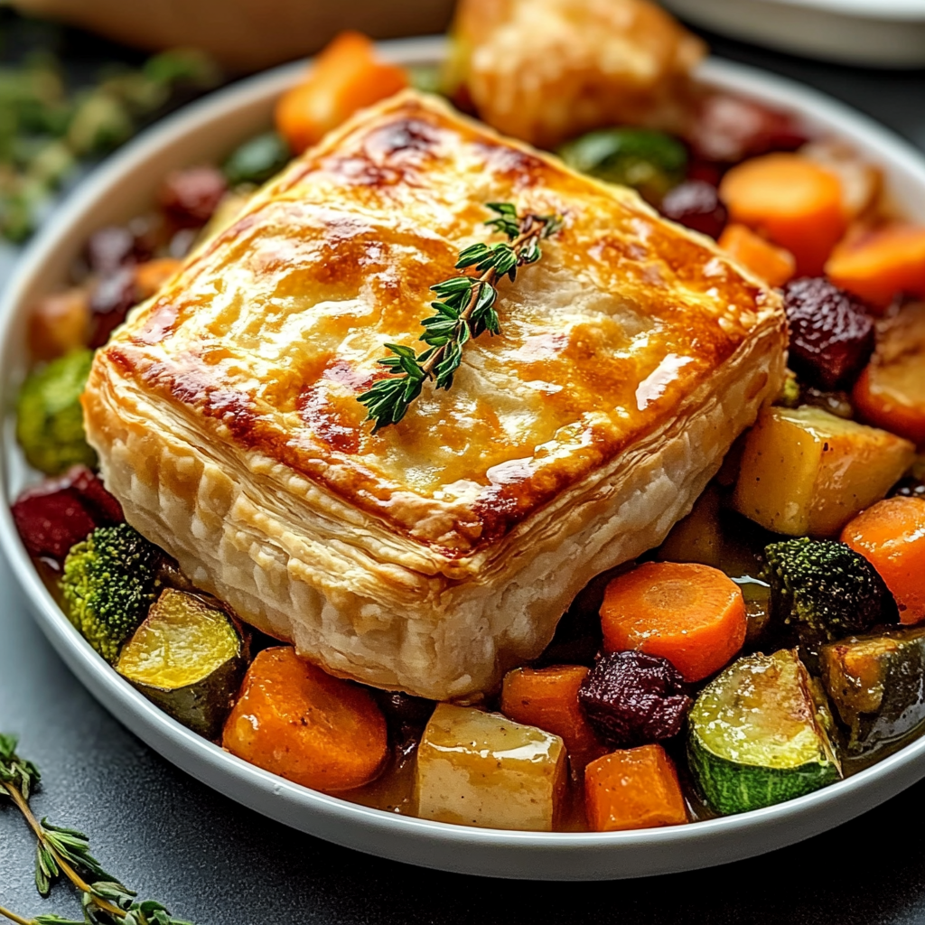 Recipe preparation for Crusty Italian BreadRoasted Autumn Vegetable Pot Pies