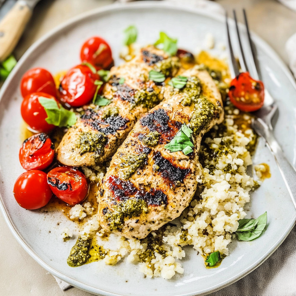 Recipe preparation for Pesto Chicken Recipe