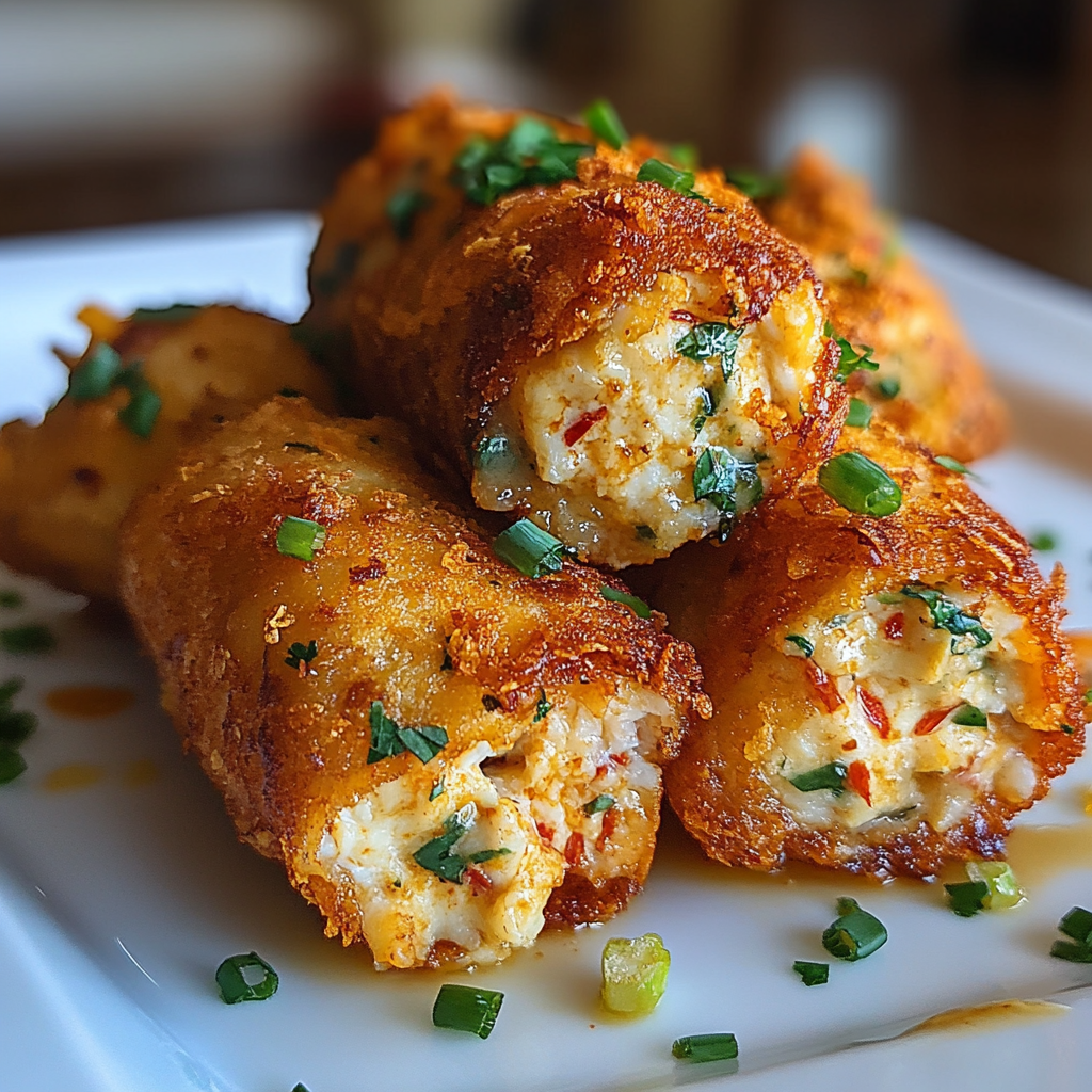 Recipe preparation for Crispy Crab Cake Rolls